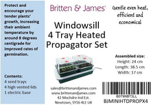 Load image into Gallery viewer, Britten &amp; James Windowsill Propagator Set - Heated Tray &amp; 4 Mini Propagators
