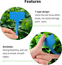 Load image into Gallery viewer, KINGLAKE Plant Labels for Outdoor Plants, 100Pcs Plant Markers &amp; Labels Plastic White Garden Plant Tags for Seed, Herb, Seedling, Vegetables, Flower, Potted Plant, 6x10cm, T-Type
